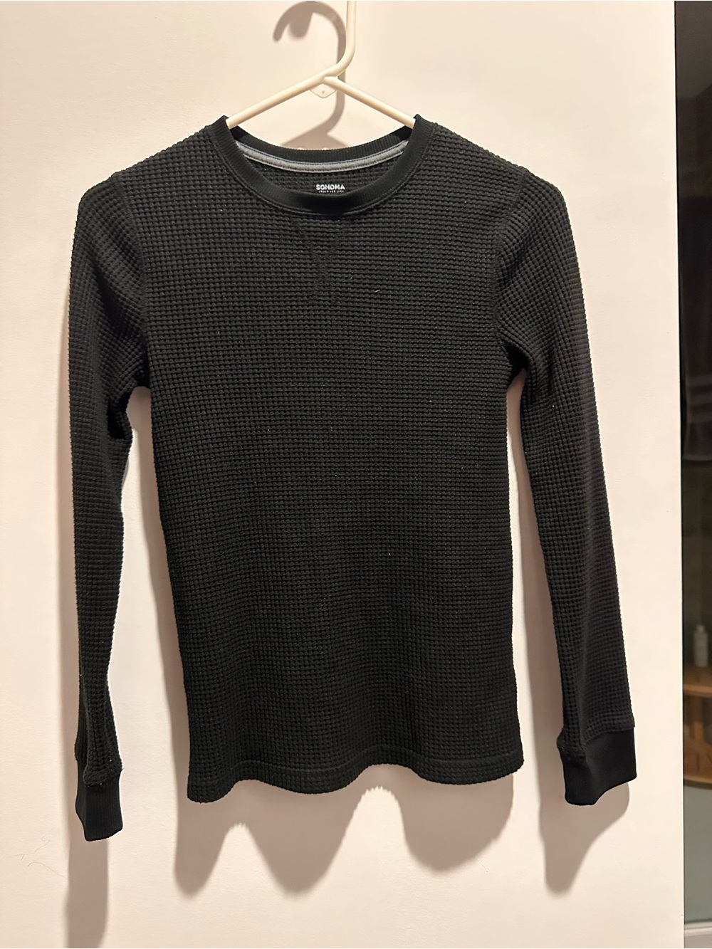Youth Black Waffle Thermal Long-Sleeve Shirt